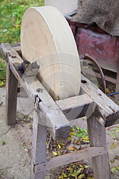 Old sharpening stone wheel