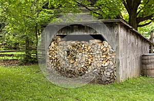 Old shed with firewood