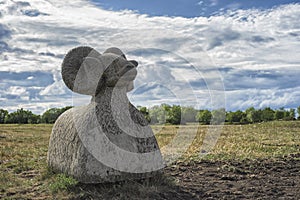 Old sheep shaped scandinavian monument