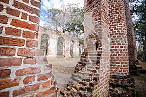 Old Sheldon Church ruins in Yemassee South Carolina