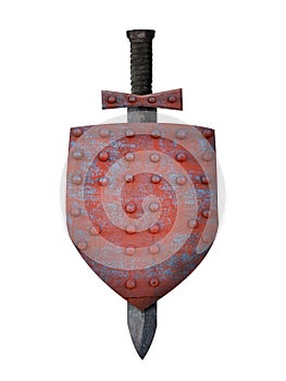 Old shield and sword