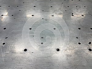 Old shiny metal surface, industrial metalic background, empty no people plate