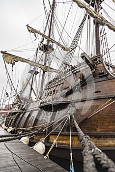 Old Ship galleon details in Maine