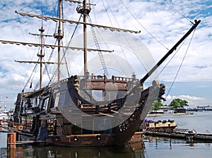 Old ship at mooring