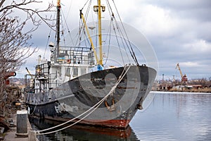 Old ship ran aground in Ukraine