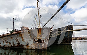 old ship ran aground in Ukraine