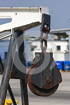 Old ship rusted block , roll