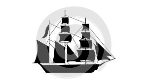 Old ship silhouette icon. Element of ship icon. Premium quality graphic design icon. Signs and symbols collection icon for