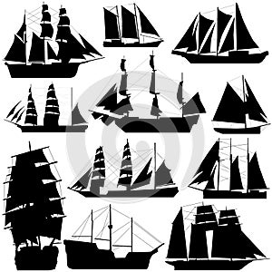 Old ship vector