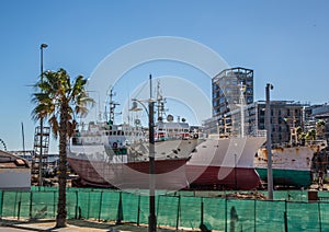 Old Ships at the Waterfront in Cape Town at the Western Cape in South Africa