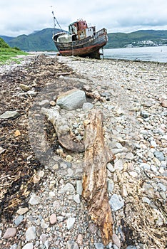 Old Shipwreck called the Old Boat of Caol,Corpach,Lochaber,Scotland,UK