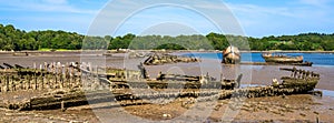 Old shipwrecks in Lanester-Kerhervy, Brittany photo