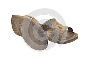 old shoes isolated on white background