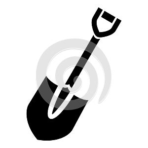 Old shovel icon, simple style