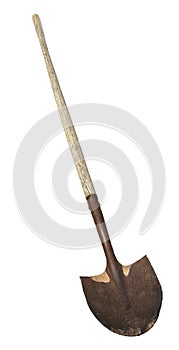 An Old Shovel Isolated on White