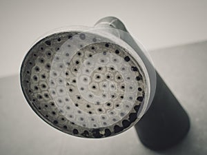 Old shower head, Selective focus