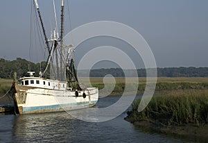 Old Shrimp Boat at Dock