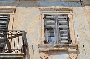 Old shutters on window, Assos, kefalonia,Greece