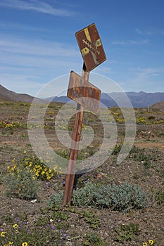 Old sign in the Atacama Desert