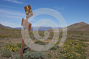 Old sign in the Atacama Desert