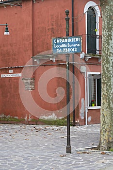 An old sign of the carabinieri in Burano photo