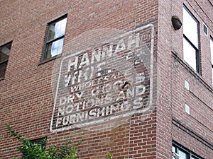 Old Sign on Old Brick Building