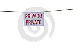 Old sign saying private photo