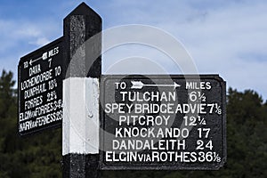 Old Signs in Grantown on Spey in Scotland.