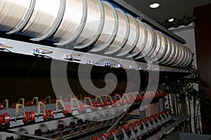 Old silk machines in Chinese factory, Beijing