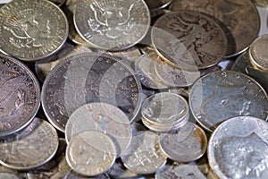 Old silver American coins