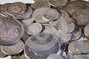 Old silver American coins