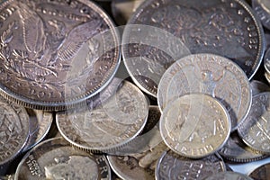 Old silver American coins