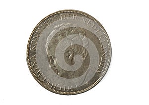 Old silver coin 2 1/2 gulden, wilhelmina koningin der nederlande