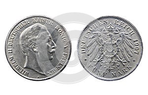 Old silver coin of German Reich photo