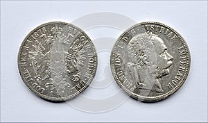 Old silver coins , Hungary and Austria