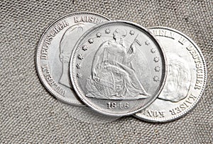 Old silver dollar coin