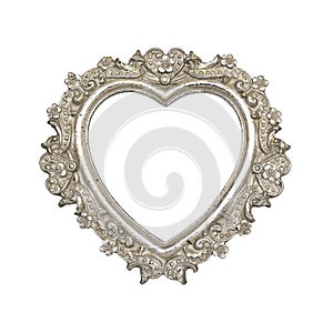 Old silver heart picture frame