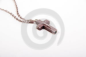 Old silver necklace cross