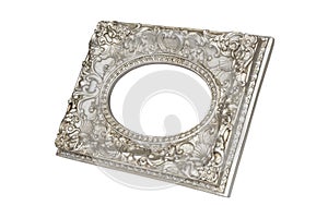 Old silver round picture frame