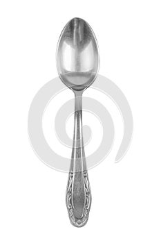 Old silver spoon isolated