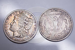 Old Silver US Coins. 1890 Morgan Dollar