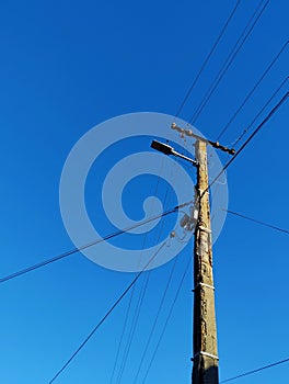 Old simple lamppost in bad condition