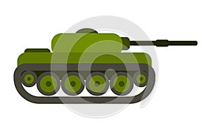 old simple tank green color flat style. vector