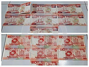 Old Singapore $10 currency bank legal tender note