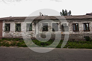 Old single-storey building in Mariupol photo