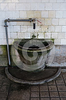 Old sink in Mercado do Bolhao in Porto, Portugal