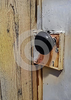 Old Skeleton key type square door lock from old house Vertical Photo