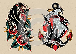 Old Skool Tattoo flash set