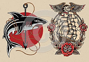 Old Skool Tattoo flash set