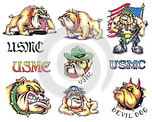 Oldskool tattoo set. Set of labels and elements. Vector set illustration template tattoo.